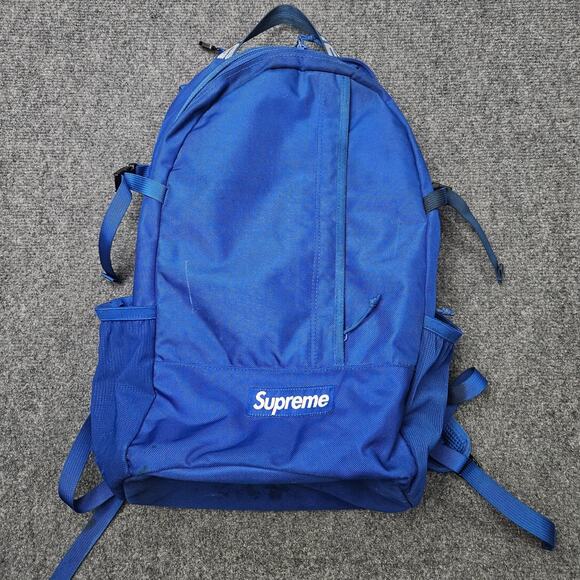 Supreme SS18 Backpack Royal Blue Cordura Nylon Thrashed Verified Authenticated - Picture 1 of 14